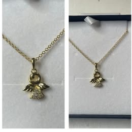 Engle halskæde forgyldt zirkon