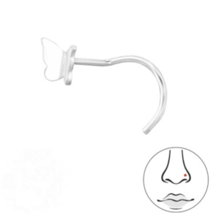 sommerfugle næsepiercing i sølv